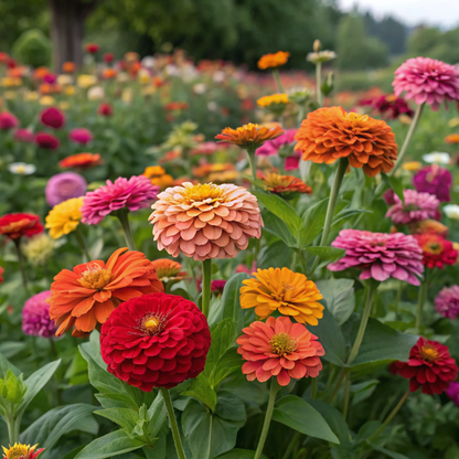 Double Zinnia Mixed Colour Seeds flowers