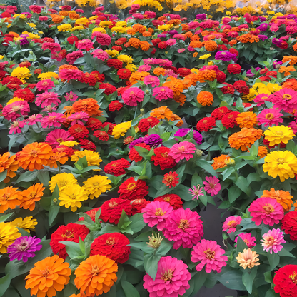 Double Zinnia Mixed Colour Seeds flowers