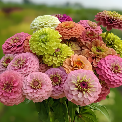 Double Zinnia Mixed Colour Seeds