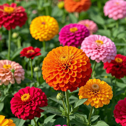 Double Zinnia Mixed Colour Seeds flowers