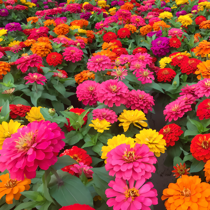 Double Zinnia Mixed Colour Seeds flowers